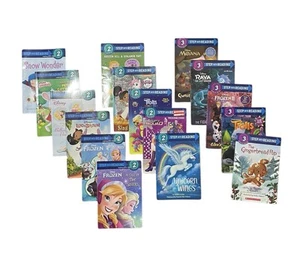16 Step Into Learning Reading Books Levels 2 & 3 Girl Lot Disney Barbie Trolls - Imagen 1 de 5
