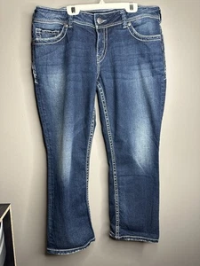 Jean capri azul vaquero SUKI PLATEADO para mujer talla W33  - Imagen 1 de 7