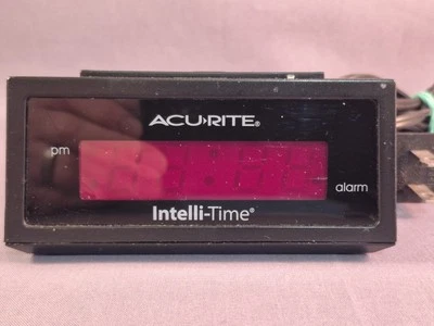 Acu-Rite Alarm Clock Corded Backup Battery Black 7 Time Zones Desktop Tested - Image 1 of 4