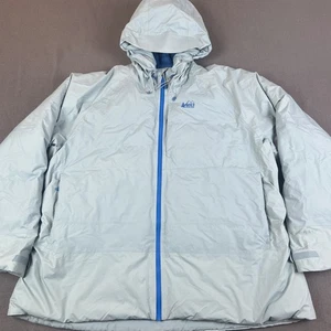 REI Co-op Stormhenge Jacket Womens 3XL Blue Green 850 Down Hybrid Hydrowall 2L - Picture 1 of 18