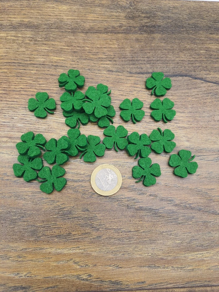 Streudeko Filz Kleeblätter Silvester Tischdeko Glück Basteln Kleeblatt sets - Bild 1 von 1