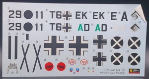 Fujimi | No. F-13 | 1:72 Ju-87B/R Stuka Decals - Picture 1 of 1