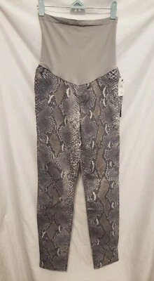 Genetic Denim Maternity Pants Sz 26 Waist Gray Snakeskin Print Mid Rise Skinny - Image 1 of 4