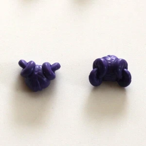 LEGO x 2 Dark Purple Minifigure, Hair Female Pigtails in Looped Buns Lys Solay - Picture 1 of 2