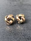 9Ct Vintaget Wo Colour Gold Knot Studs Twisted Earrings Hallmarked With Box