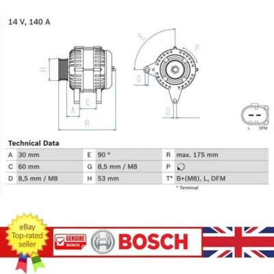 Alternador Para Audi A1 A3 Seat ALTEA IBIZA LEON TOLEDO 03C903023A, 0986080600 Foto 1 de 3