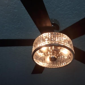 52" Matte Black Ceiling Fan & Remote Fancy Crystal Elegant Modern Glam LED Light - Picture 1 of 2