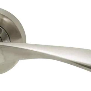 3 set UAP Zeta - Door Handle Pack Round Rose Leve Nickel - Picture 1 of 3