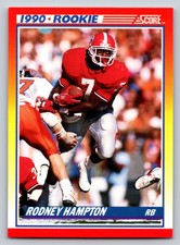 1990  Score #307 Rodney Hampton Rookie Card Georgia Bulldogs