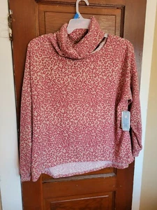 Camisa de hombro recortada con estampado de animales rosa 2X 20W-22W Terra & Sky para mujer nueva con etiquetas - Imagen 1 de 5
