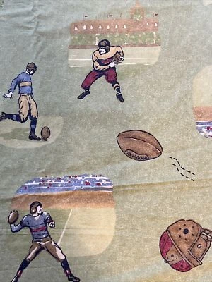Pottery Barn Kids Vintage Football Twin Duvet Cover Green Clean - Image 1 of 4