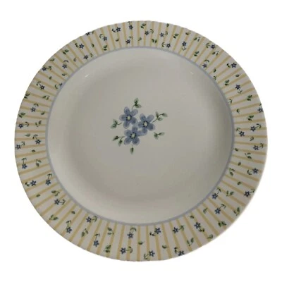 普法尔茨格拉夫 Melissa 圆形切盘拼盘黄色条纹蓝色花朵 12 英寸 D — 第 1/4 张图片