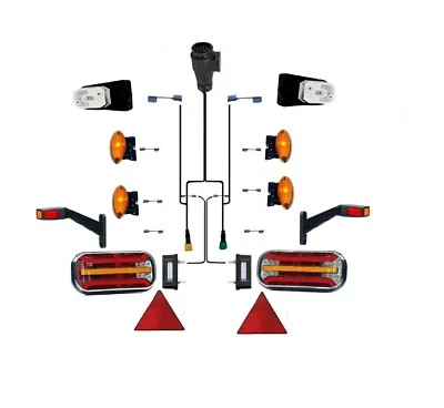 Anhängerbeleuchtung LED 13 polig 9m Kabelsatz Rückleuchten LED Anhänger 13-polig - Bild 1 von 4