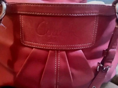 Coach Ashley Red Leather Double Handle Zipper Closure Tote Shoulder Bag - Image 1 of 4