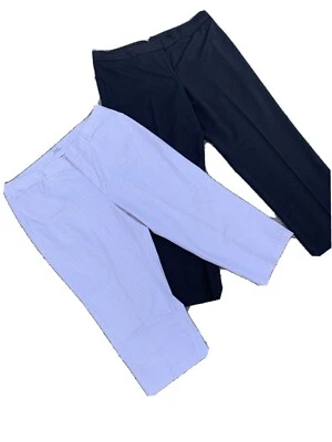 GEORGE женщина заколка полоски крестный отец брюки + + бесплатный докеры брюки размер 18 Вт ❤️cb15m1 - Изображение 1 из 4