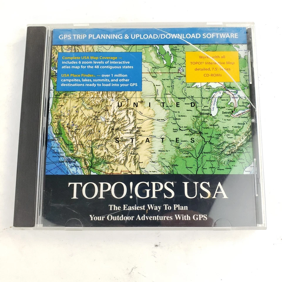 TOPO! TOPO!GPS USA CD-ROM Windows 95 90 2000 NT ME XP - Image 1 of 2