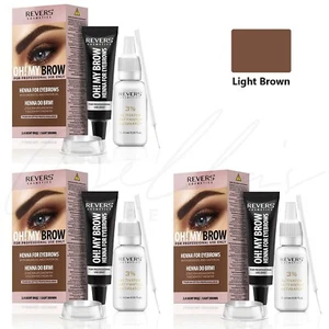 REVERS Henna Eyebrow Kit with Dye and Activator - Light Brown *PACK OF 3* - Picture 1 of 2