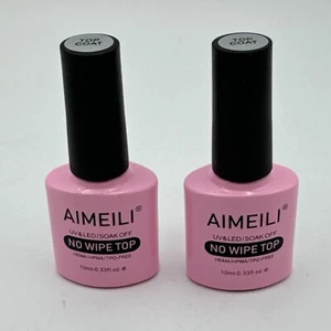 2 Pack - AIMEILI No Wipe Top Coat Soak Off U V LED Gel Nail Polish - Picture 1 of 7