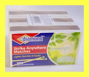 (3 x 300 per box) 900 Total! Diamond Greenlight Strike Anywhere Matches NEW!!! - Picture 1 of 1