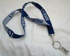 Royal Blue embroidery White Lettering I Love Jesus 15" lanyard w/ Device Holder