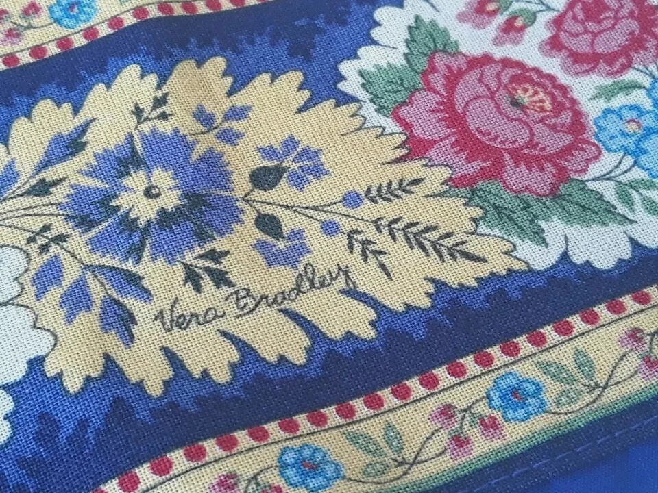Vtg Vera Bradley Fabric Remnant Floral Edging Trim Crafts Decor Quilting  - Image 1 of 4