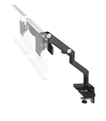 M8 Humanscale M/Connect Dock Dual Monitor Arm Crossbar Black Clamp Desk Mount - Image 1 of 4