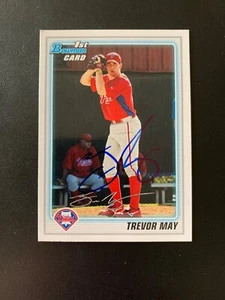 Trevor May Signed 2010 Bowman Rookie Card Philadelphia Phillies Autograph COA - Picture 1 of 1