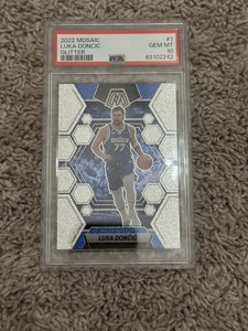2022-23 Panini Mosaic LUKA DONCIC Glitter Mosaics Prizm SSP Mavericks #1 PSA 10