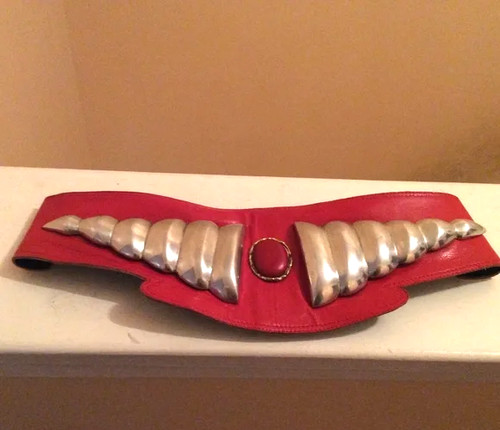 CHAMPION Cintura 3D spagnola RARA unica vintage anni '80 donna rossa campione vera pelle FANTASTICA