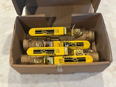 (Box Of 4) 1-1/2" Solder, Standard Port, Bronze Ball Valve 600 WOG, MADE IN USA - Image 1 of 4