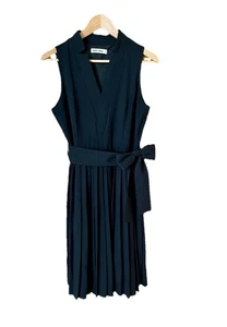 GRACE KARIN Dress Women's Medium Black Swing Pleated V-Neck Sleeveless Classy - Picture 1 of 24