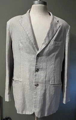 Vintage Gap Beige 100% Linen Blazer Sport Coat Mens Medium 3 Button Jacket - Image 1 of 4