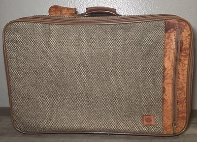 Vintage Hartmann Tweed and Leather 23" Wheeled Rolling Upright Carry-on Luggage - Image 1 of 4