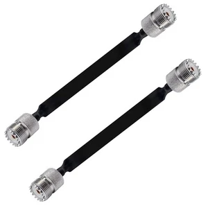 2er-Pack 40 cm -Koaxialkabel, -/Türdurchführung, Flachkabel, SO239 U9678 - Photo 1/6