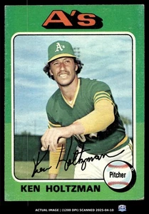 1975 Topps #145 KEN HOLTZMAN EX-MT Oakland Athletics - Picture 1 of 2