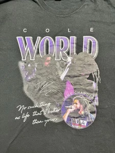 J. Cole Cole World Tee XL Black Game Changer Quote Rap Shirt Gildan Hip Hop - Picture 1 of 5