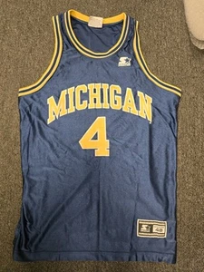 Chris Webber Michigan Jersey Starter Size 48 L 1990s Vintage Michigan Wolverines - Picture 1 of 16