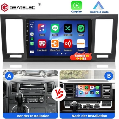 Für VW T6 Transporter Multivan Autoradio Android 14 Carplay GPS NAVI RDS 4+64GB - Bild 1 von 4