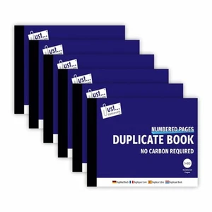 [6er Set] Duplikat Buch halbe Größe 1-80 nummerierte Seiten NCR Rechnung Quittungsblock - Bild 1 von 8