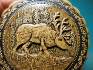 2.5" Russian BIRCH BARK Jewelry Trinket Box DEER art karibu? wood lake 3D - Picture 1 of 6