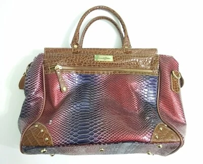 Bagagem de mão Samantha marrom clássica crocodilo em relevo vermelha azul crocodilo - Imagem 1 de 4