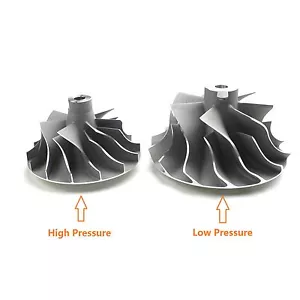 08-10 Ford Powerstroke 6.4L Turbo High And Low Pressure Cast Compressor Wheels - Foto 1 di 7