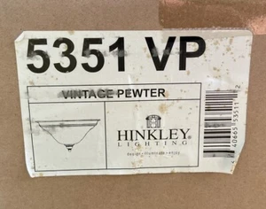 Hinkley Lighting 5351 VP Flush Mount Vintage Pewter Frosted Glass New - Picture 1 of 16