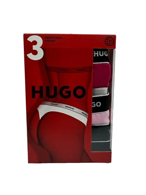 3er Pack - Hugo Damen String Thong Tanga Sexy Unterwäsche Cotton Stretch Neu - Bild 1 von 2
