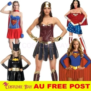 Superhero Superwoman Wonder Woman Justice League Halloween Fancy Dress Costume - Picture 1 of 18