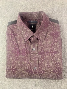 Victorinox Tailored Fit Mens 100% Cotton Long Sleeve Paisley Shirt Size M - Picture 1 of 10