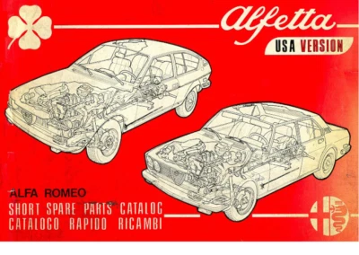 ALFA ROMEO ALFETTA E GT USA VERSION CATALOGO RICAMBI SU CD 159 PAG - Immagine 1 di 2