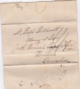 1807 RARE TOO LATE UDC & BIRMINGHAM PMKS TO SHUTTLEWORTH ROCHDALE CANAL LETTER - Picture 1 of 2