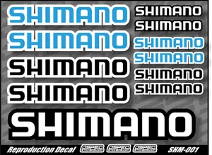 SHIMANO BIKE FISHING STICKER KIT BRAND NEW A5 SIZE LAMINATED REPRODUCTION DECAL - Picture 1 of 5