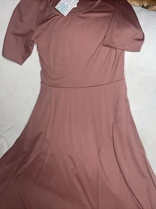 LuLaRoe Ana Solid Pink Mauve Long Maxi Dress Medium 8/10 Unicorn New Retired M - Picture 1 of 10